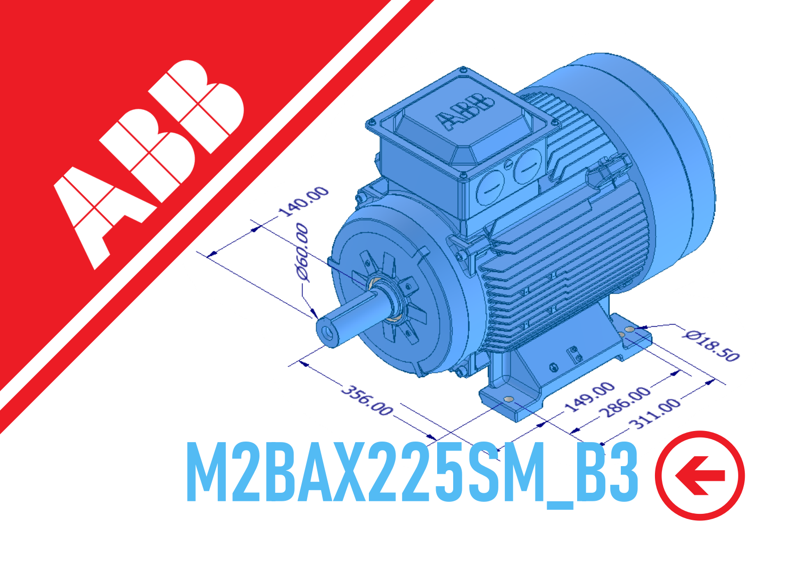 电机- ABB M2BAX225SM_B3